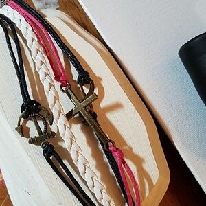 Multi Layer Vegan Leather Bracelet 7"